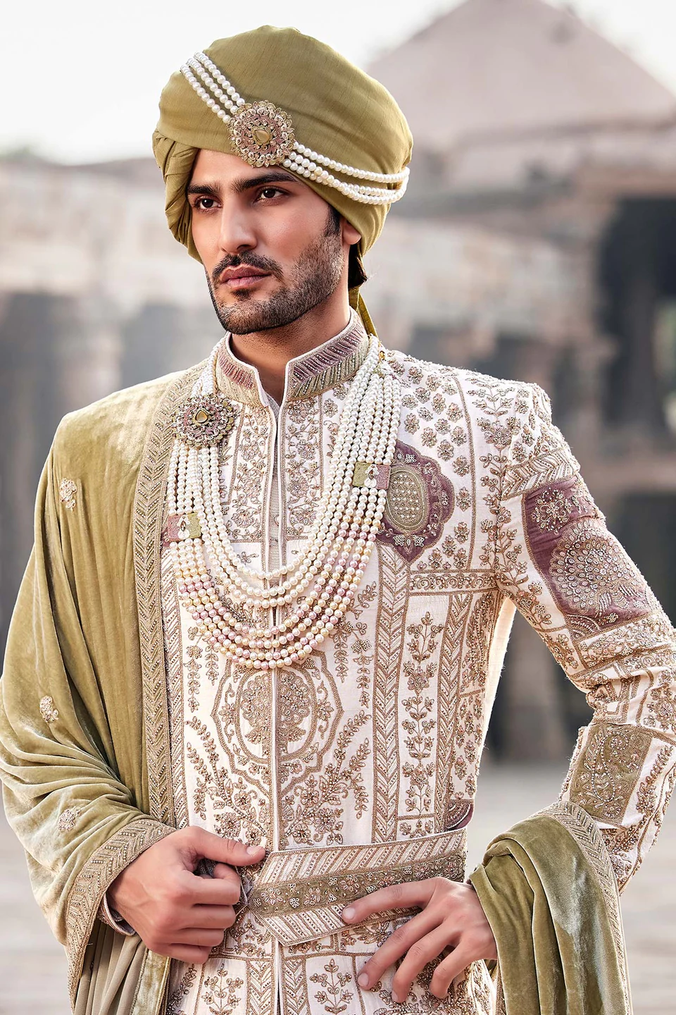 Royal Ivory Hand-Embroid