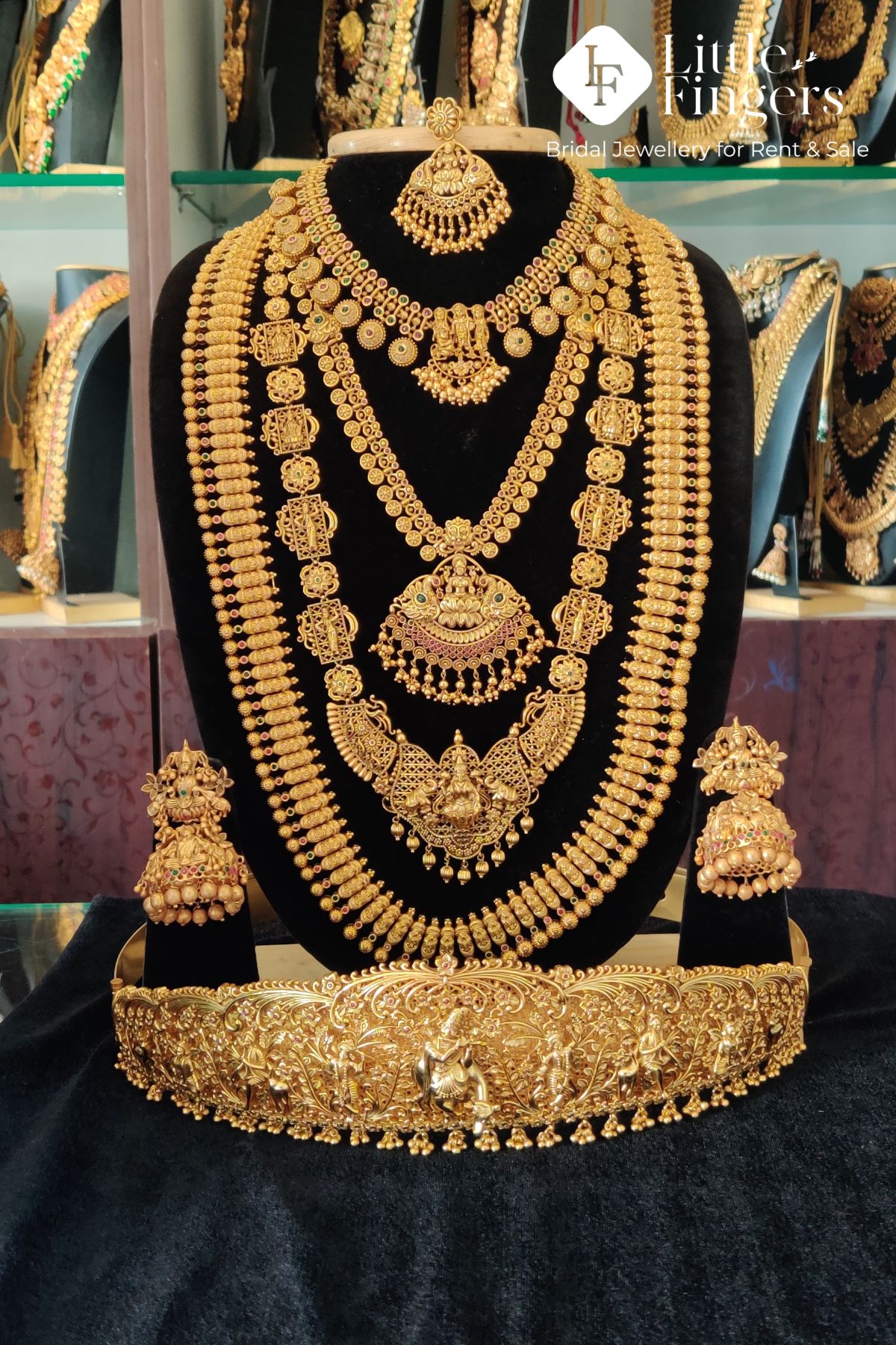 Four Layer Antique Finish Bridal Jewellery for rent online